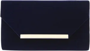 TrendsBlue Elegant Solid Color Velvet Clutch Evening Bag Handbag - Diff Colors