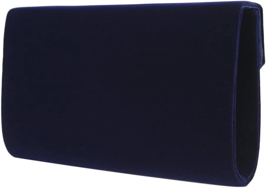 TrendsBlue Elegant Solid Color Velvet Clutch Evening Bag Handbag - Diff Colors