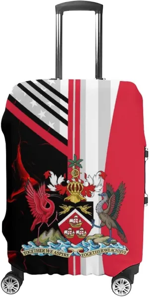 Trinidad And Tobago American Flag Travel Suitcase Protector Luggage Cover Protective Washable Anti-scratch Baggage Cover
