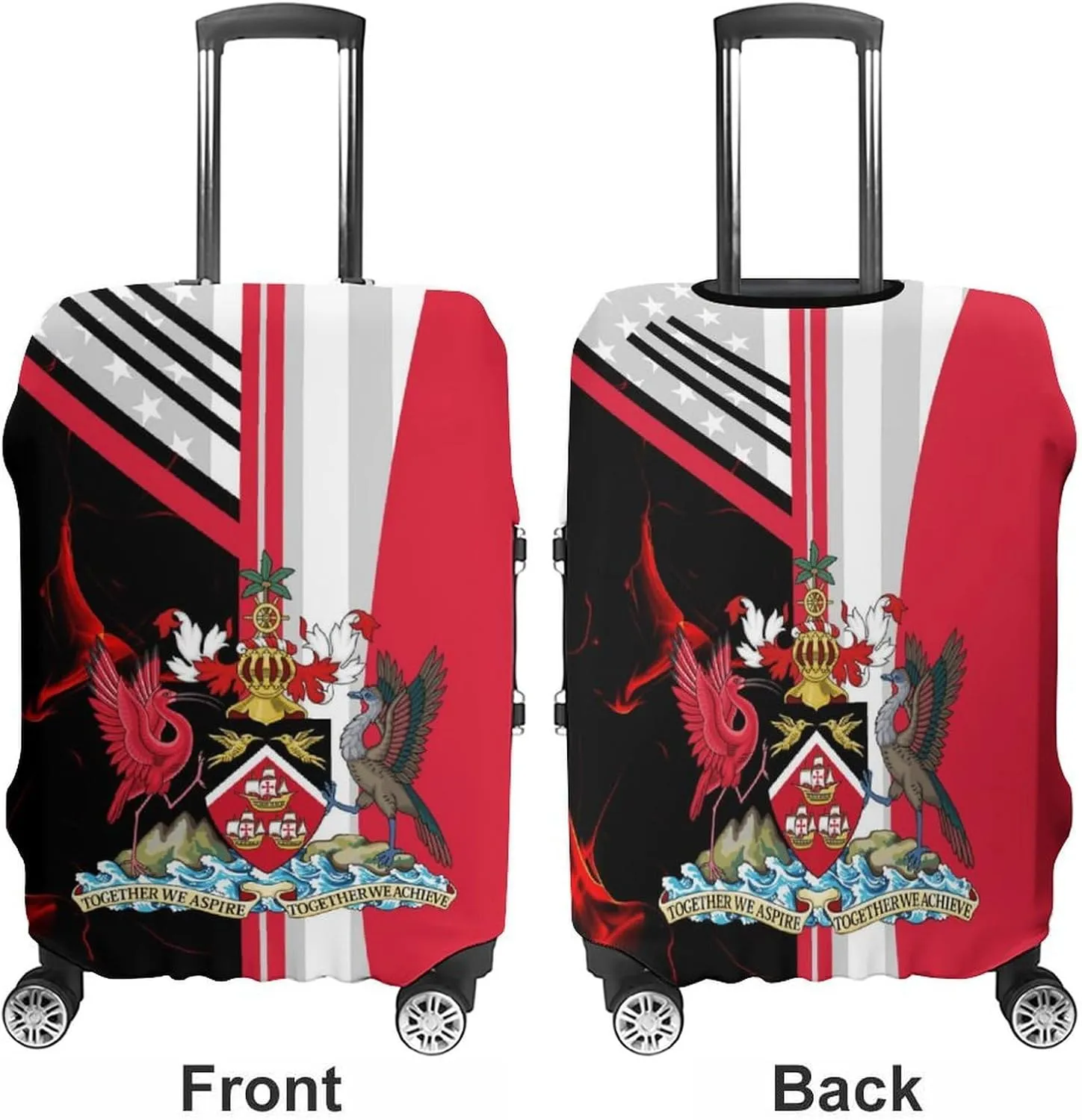 Trinidad And Tobago American Flag Travel Suitcase Protector Luggage Cover Protective Washable Anti-scratch Baggage Cover