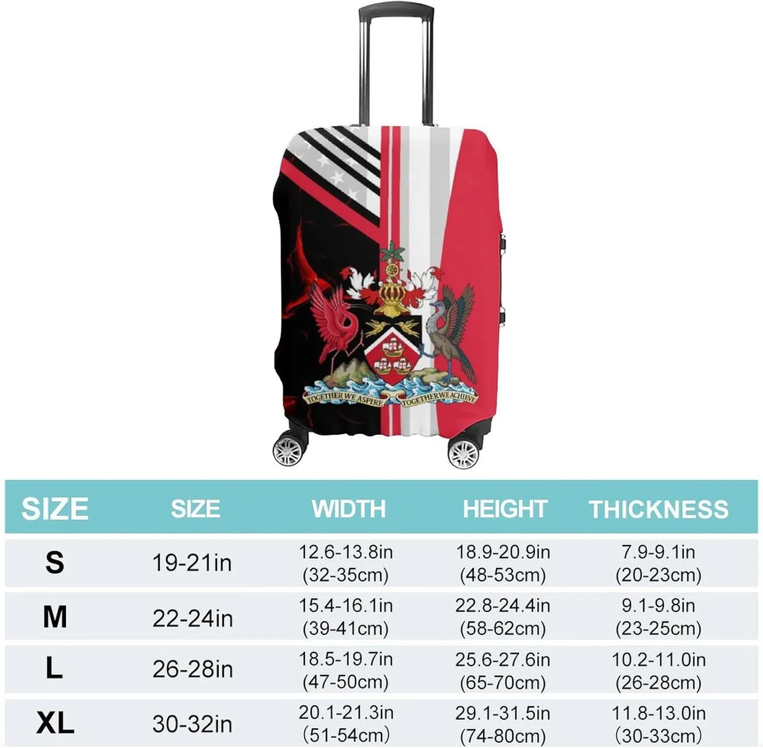 Trinidad And Tobago American Flag Travel Suitcase Protector Luggage Cover Protective Washable Anti-scratch Baggage Cover