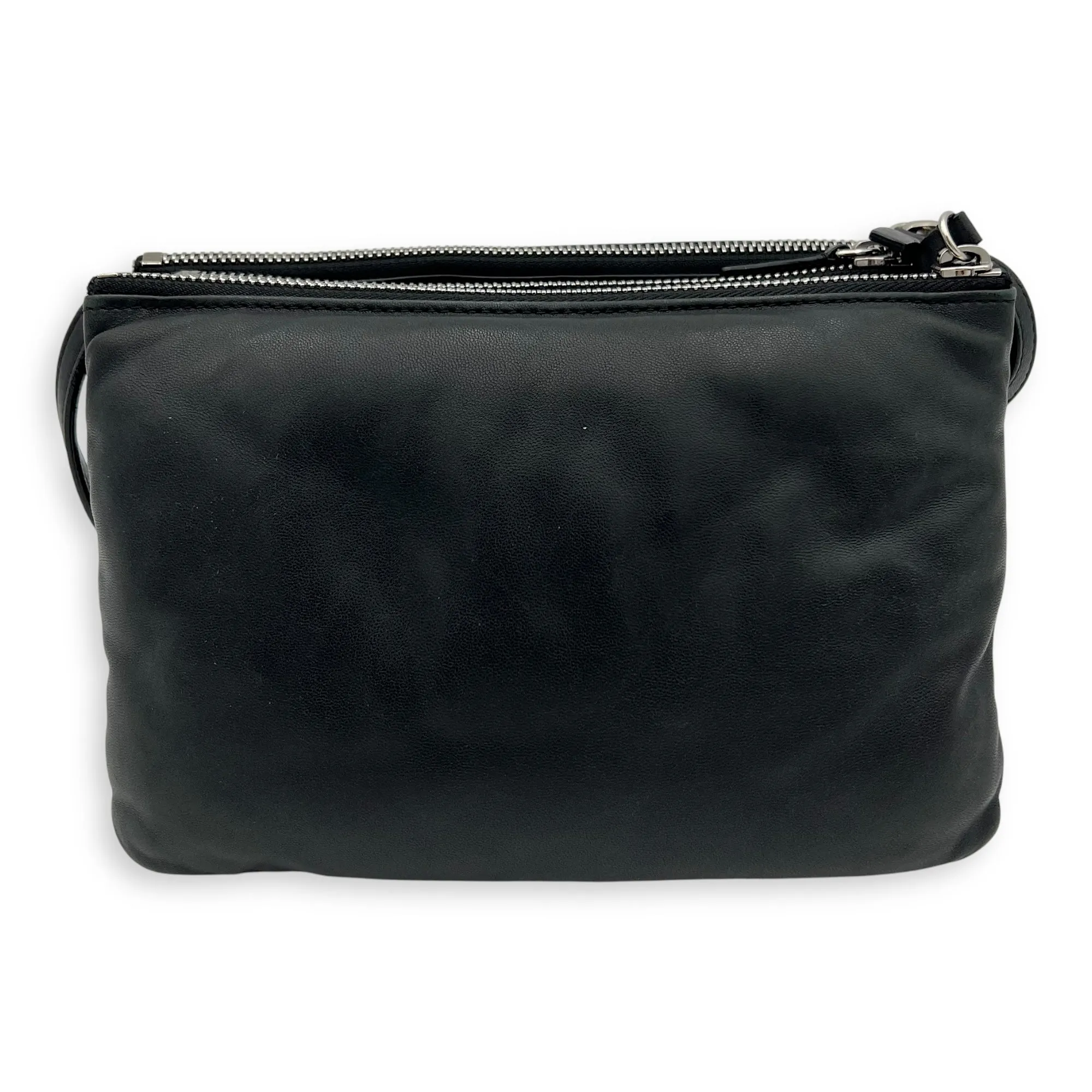 Trio Black Crossbody Bag in Lambskin, Gold hardware