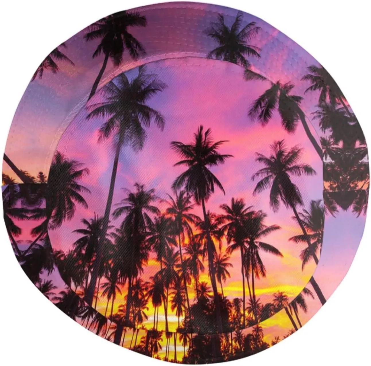 Tropical Summer Palm Tree Bucket Hat Summer Beach Sun Hat Packable Hawaii Fisherman Cap for Women Men Boys Girls