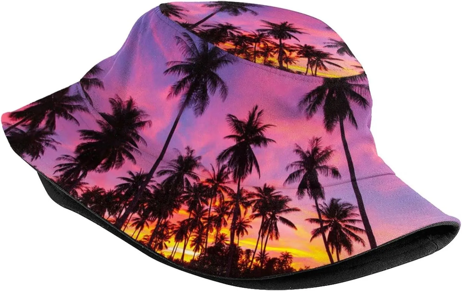 Tropical Summer Palm Tree Bucket Hat Summer Beach Sun Hat Packable Hawaii Fisherman Cap for Women Men Boys Girls