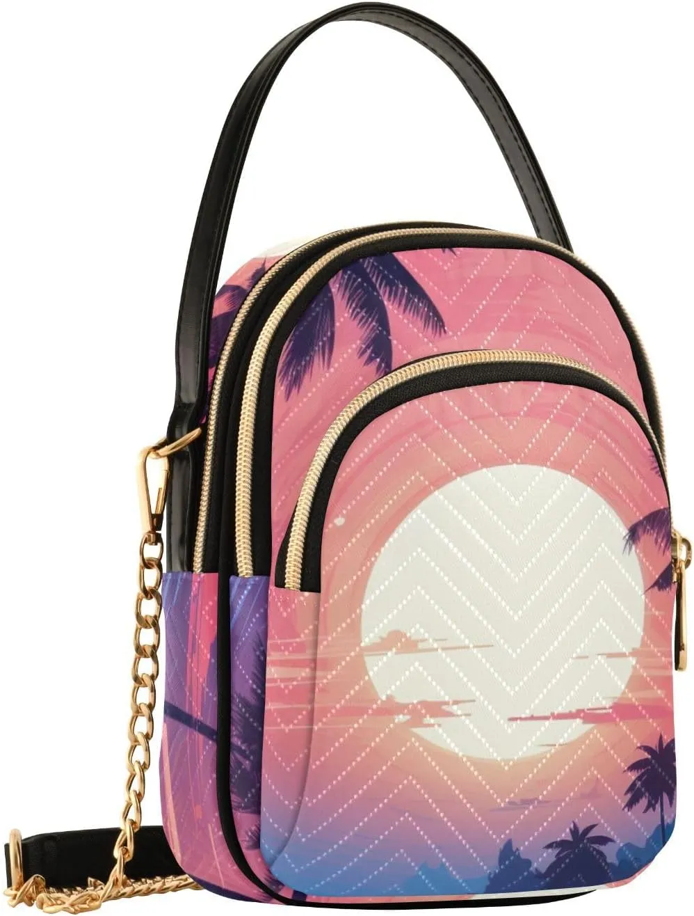 Tropical Sunrise Palm Trees Small Crossbody Bags for Women Cell Phone Shoulder Purse Handbags Wallet 21215349
