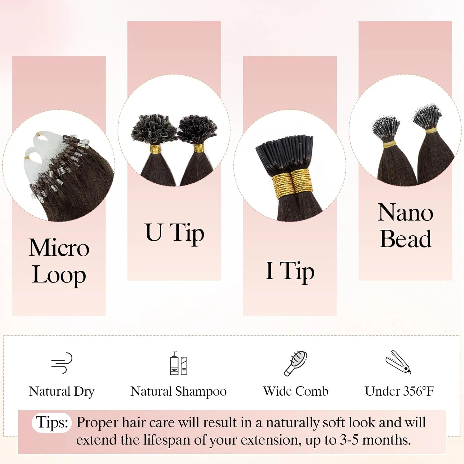 U Tip Hair Extensions Human Hair Pre Bonded Extensions Keratin Fusion Extensions K Tip Hair Extensions Real Human Hair Silky Straight Natural 50g/100 Stands 16" Bleach blonde