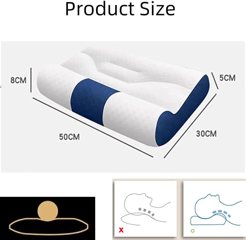 Ultra Fire Cervical Care Pillow,2025 New Sleep Enhancing Cervical Support Comfort Goose,Traction Cervicals Support Comfort Goose Down Pillow,Moisture-Wicking&Supportive Pillows for All Sleeper (A)
