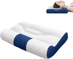 Ultra Fire Cervical Care Pillow,2025 New Sleep Enhancing Cervical Support Comfort Goose,Traction Cervicals Support Comfort Goose Down Pillow,Moisture-Wicking&Supportive Pillows for All Sleeper (A)