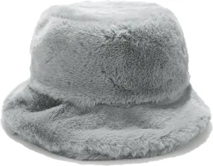 Umeepar Winter Faux Fur Fuzzy Bucket Hat Fluffy Warm Hat for Women Men