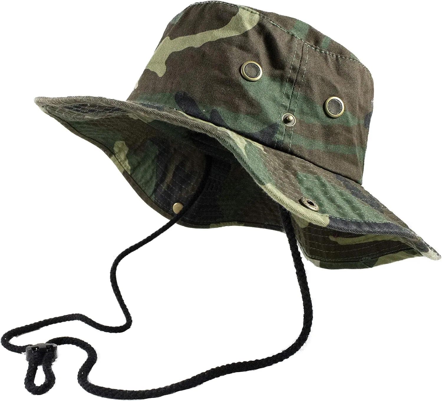 Unisex 100% Cotton Camo Bucket Hat Fishing Hunting Camping Safari Boonie Sun Summer
