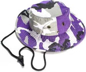 Unisex 100% Cotton Camo Bucket Hat Fishing Hunting Camping Safari Boonie Sun Summer
