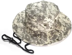 Unisex 100% Cotton Camo Bucket Hat Fishing Hunting Camping Safari Boonie Sun Summer