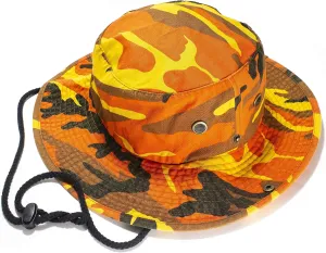 Unisex 100% Cotton Camo Bucket Hat Fishing Hunting Camping Safari Boonie Sun Summer