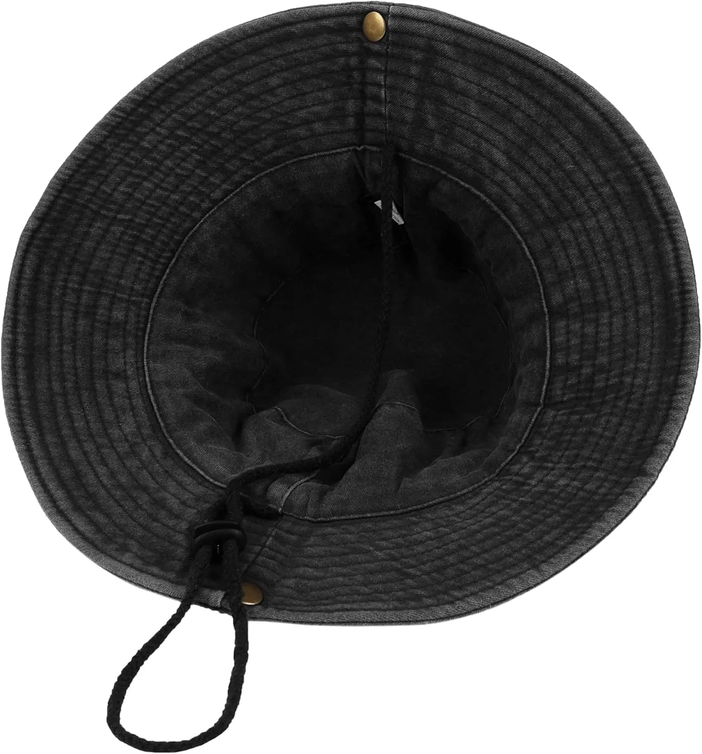 Unisex Cotton Boonie Hat Summer Outdoor Packable Fishing Bucket Hat Beach Sun Hat with String for Women Men
