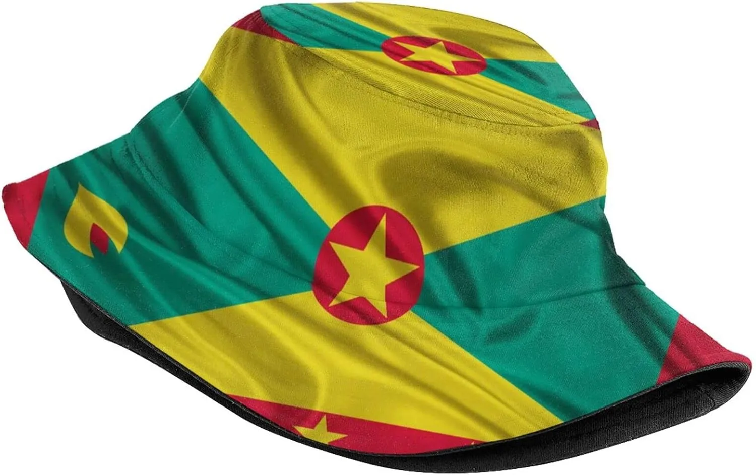 Unisex Grenada Flag Bucket Hats Packable Grenadian Fisherman Hats Summer Travel Hiking Beach Caps for Men Women