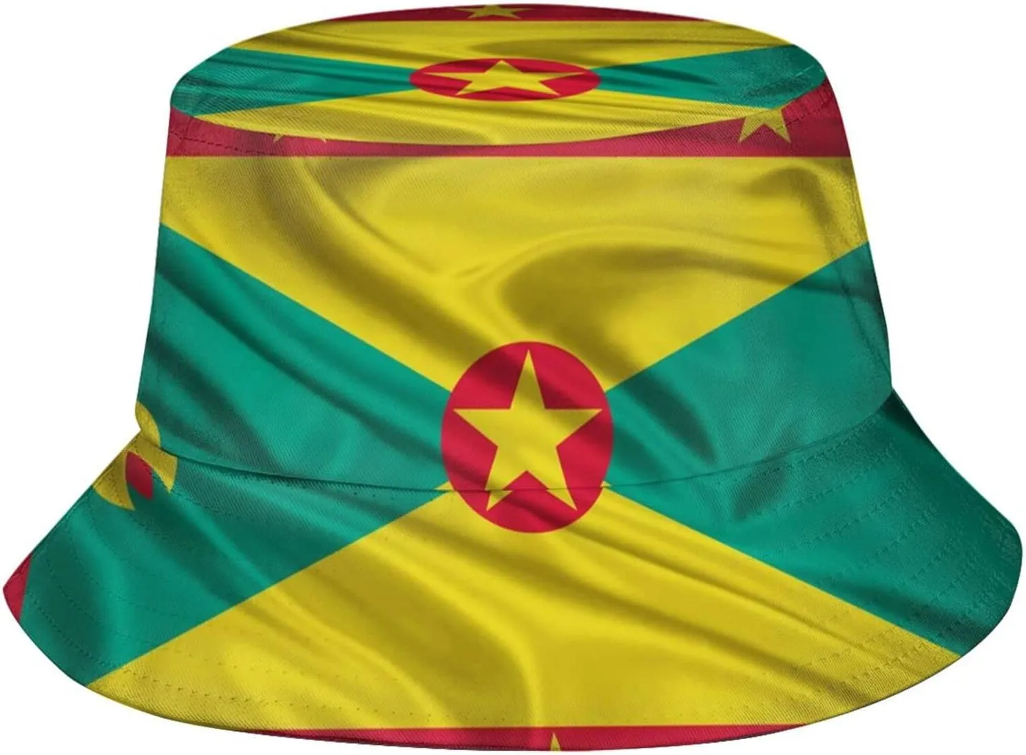Unisex Grenada Flag Bucket Hats Packable Grenadian Fisherman Hats Summer Travel Hiking Beach Caps for Men Women