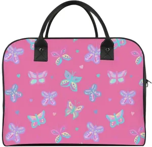 Unisex High-capacity Nylon Colorful Butterfly Aesthetic Handbag for Business Trip 13" X 19" X 8"