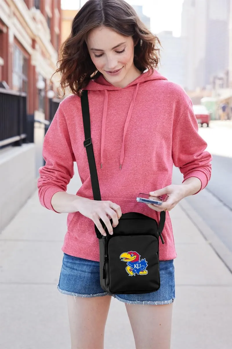 University of Kansas Travel Bag KU Jayhawks Crossbody Sling Pack for Sports Workout Running Festival Waist Pack