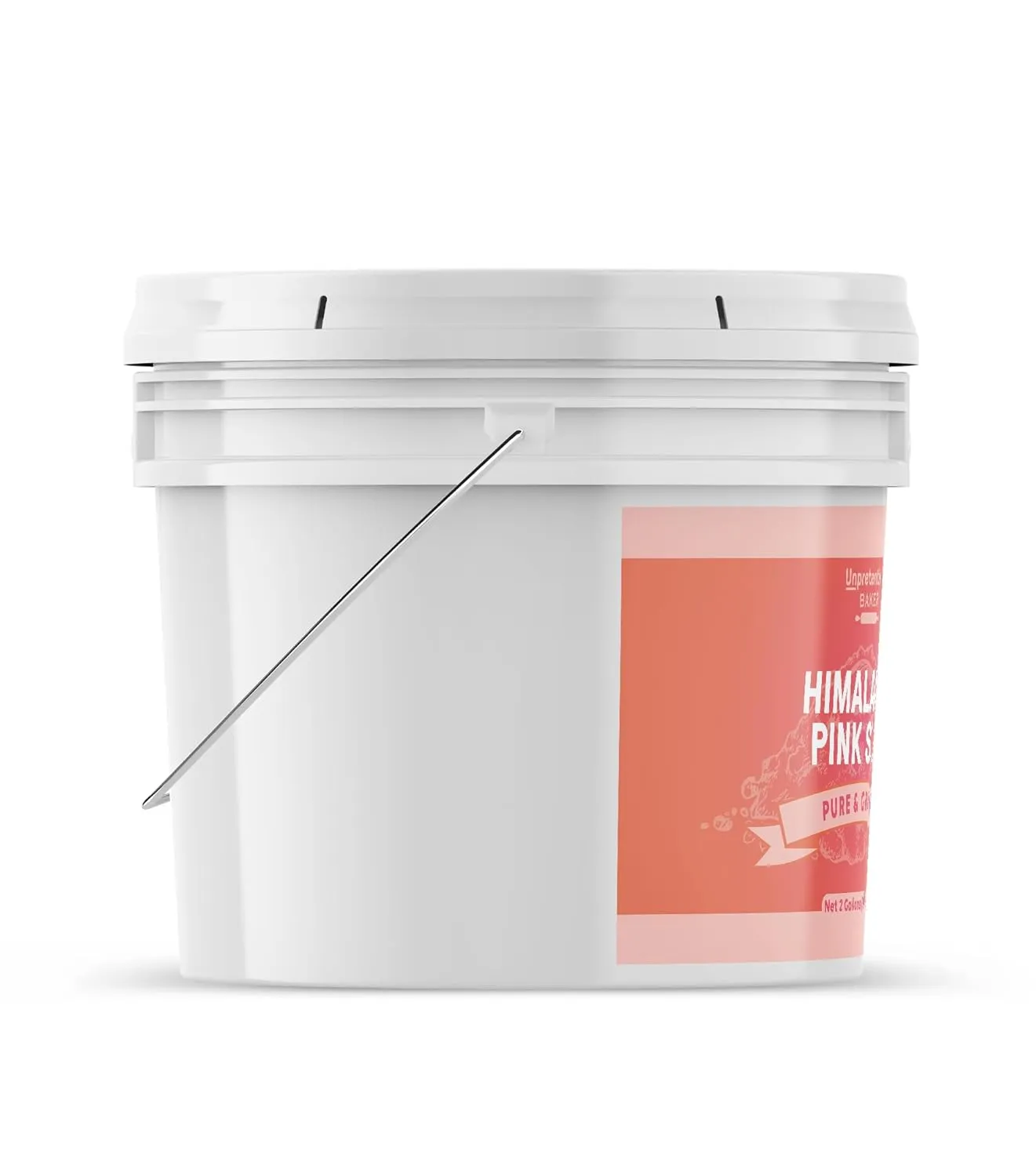 Unpretentious Himalayan Pink Salt, 2 Gallon Bucket, Pure Ground Salt, Resealable Bucket, Medium & Fine Grain