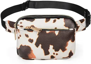 Uromee Fanny Packs for Women Crossbody Belt Bag Vegan Leather Fashion Mini Waist Bag Everywhere Travel Hiking Running Adjustable Strap