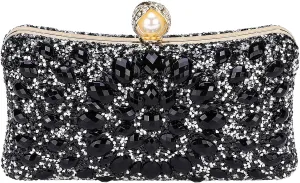 uxcell Evening Bag for Women, Sparkly Crystal Rhinestone Clutch Purse with Chain Strap Shoulder Bag
