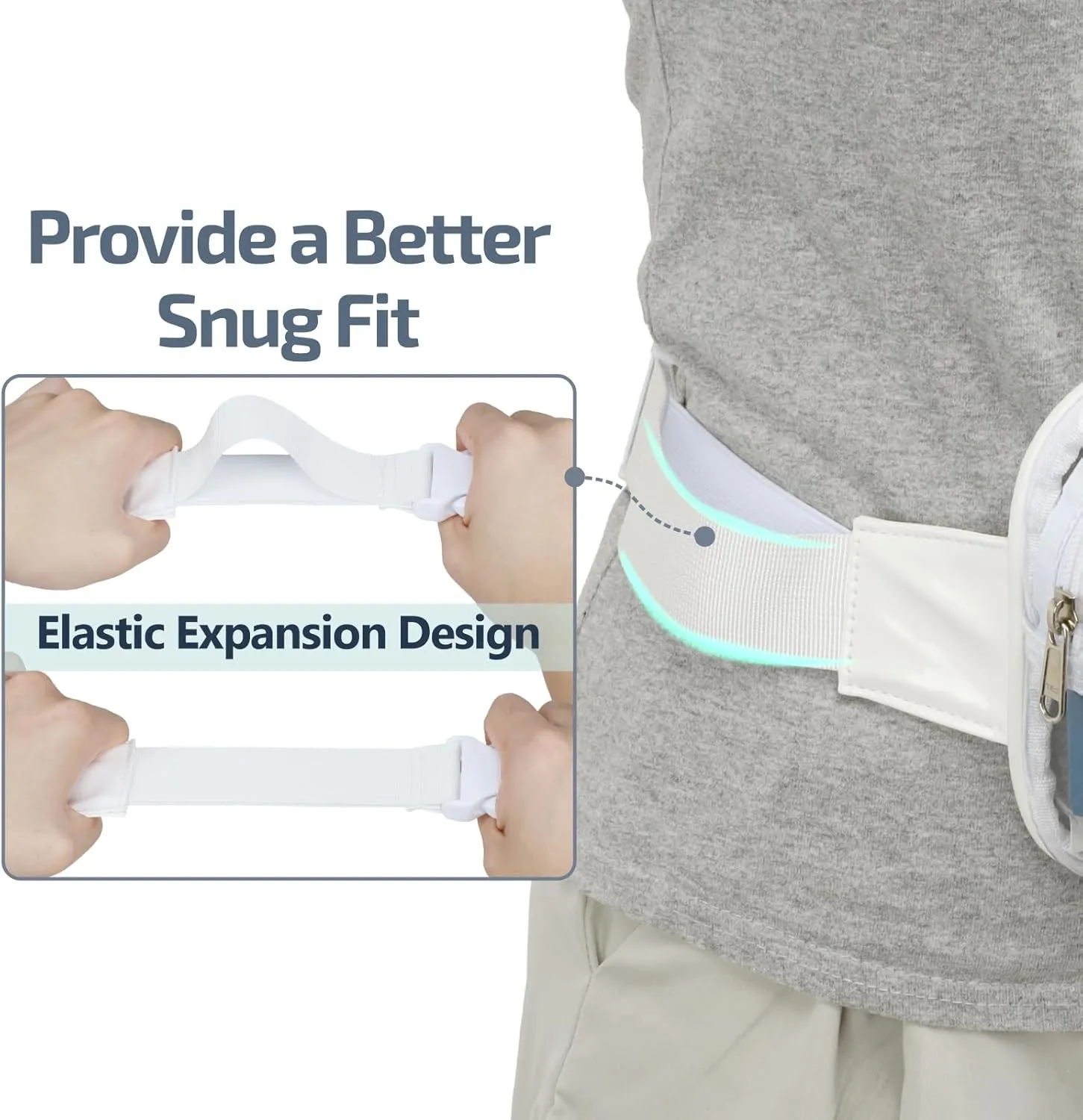 Veckle Clear Fanny Pack - Holographic White Clear Belt Bag Crossbody Fashion Fanny Packs for Women Men Cute Waist Bag with Adjustable Strap for Sports Events, Concerts, Festivals
