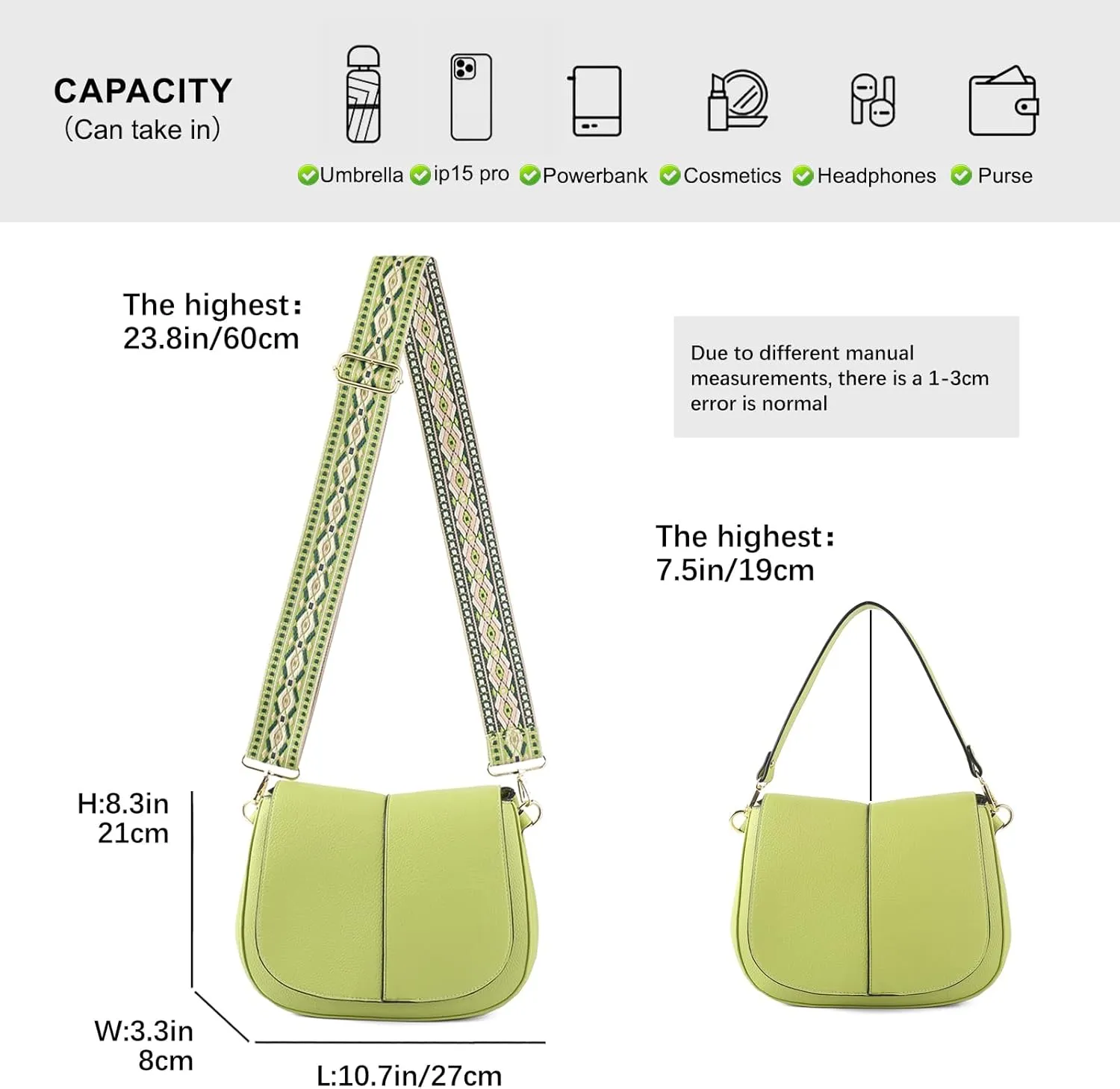 Vegan Leather Hobo Purses, Crossbody Bags for Women, Shoulder Handbags with Wide Strap
