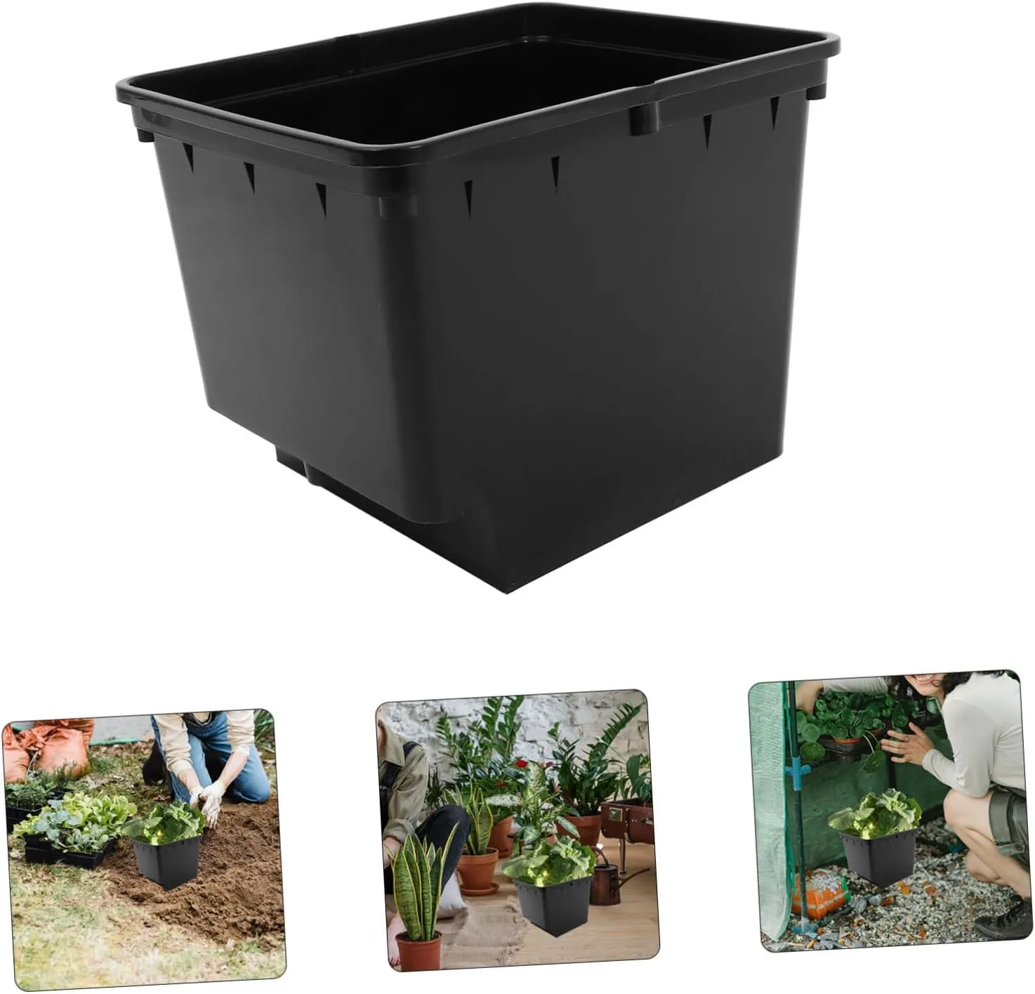 Vegetable Bucket 2pcs Black Soilless Culture Barrel Pp Plastic Anti-Aging