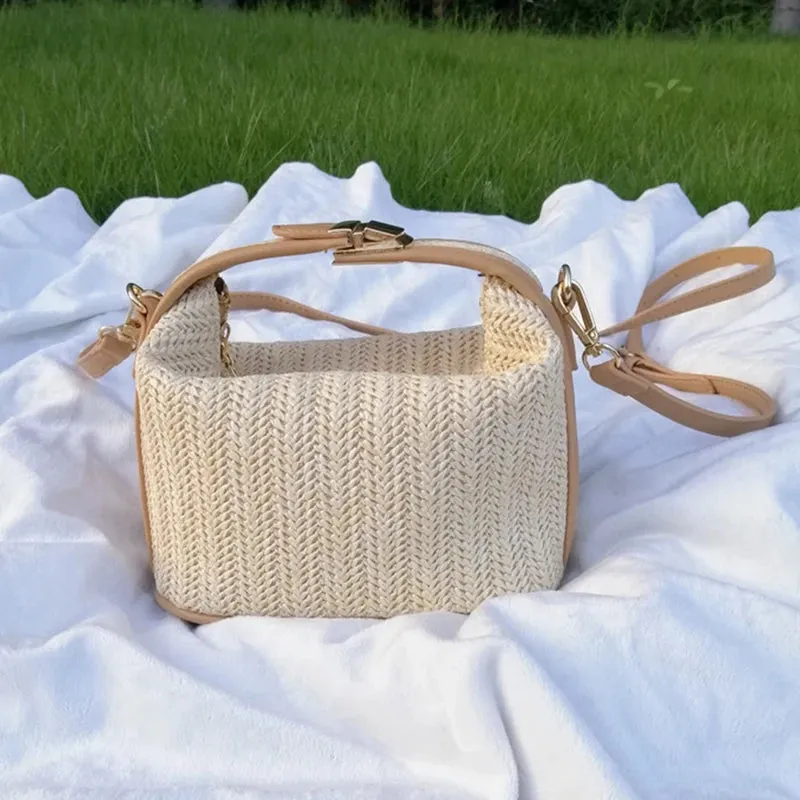 Veloria™ Boho Straw Bucket Bag