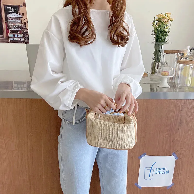 Veloria™ Boho Straw Bucket Bag