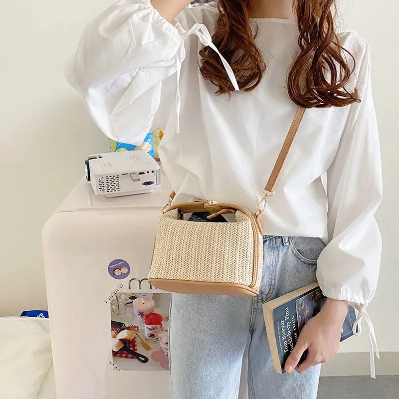 Veloria™ Boho Straw Bucket Bag