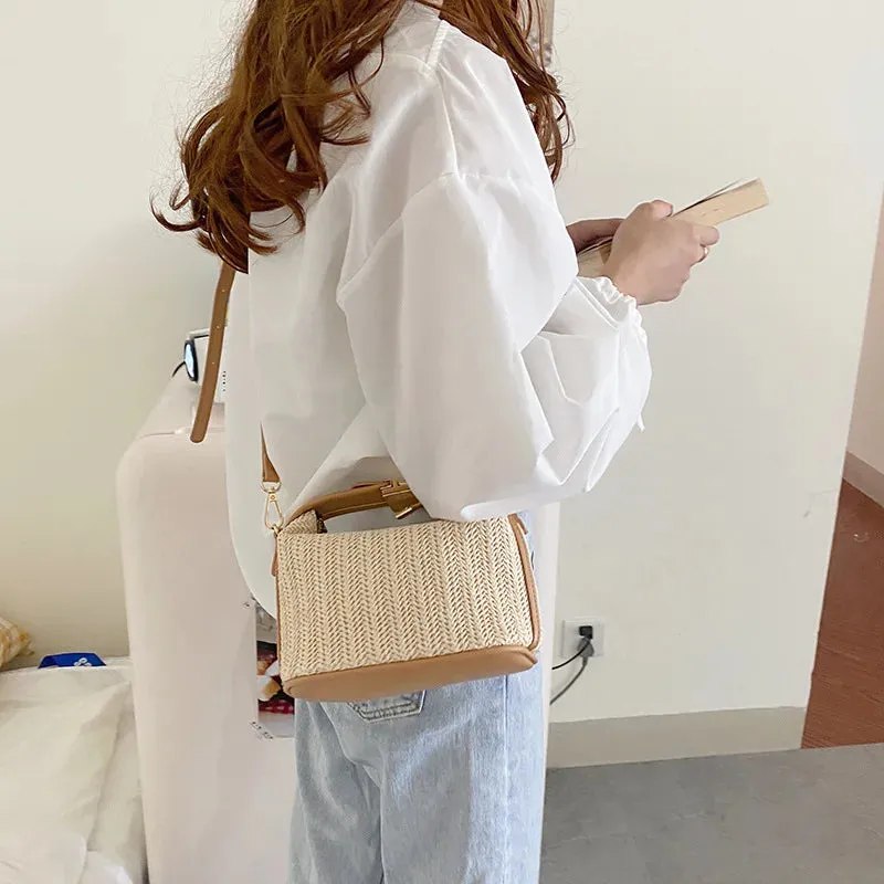 Veloria™ Boho Straw Bucket Bag