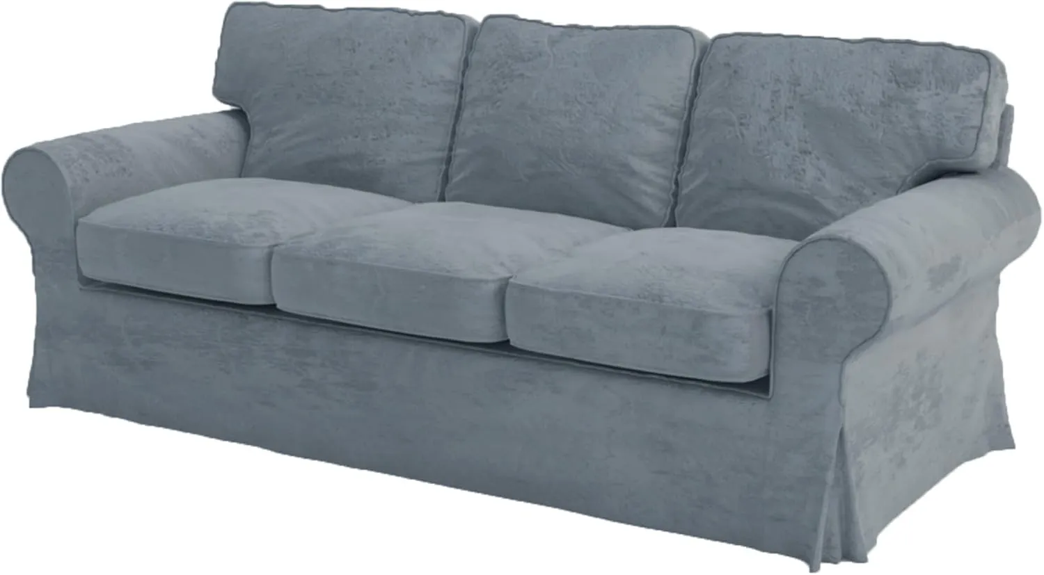 Velvet Pets Friendly Sofa Covers Custom Made Compatible for IKEA Ektorp Three Seat Sofa Slipcovers (Velvet Light Gray Ektorp 3)