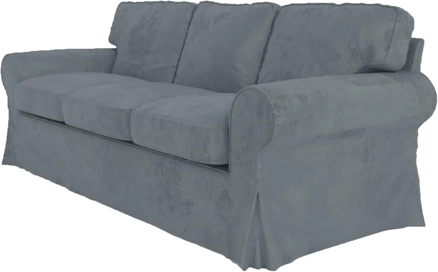 Velvet Pets Friendly Sofa Covers Custom Made Compatible for IKEA Ektorp Three Seat Sofa Slipcovers (Velvet Light Gray Ektorp 3)