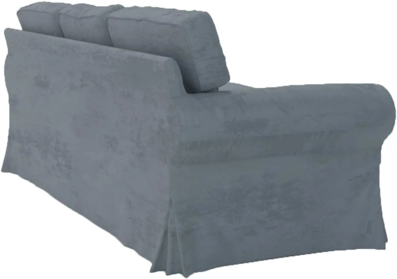 Velvet Pets Friendly Sofa Covers Custom Made Compatible for IKEA Ektorp Three Seat Sofa Slipcovers (Velvet Light Gray Ektorp 3)
