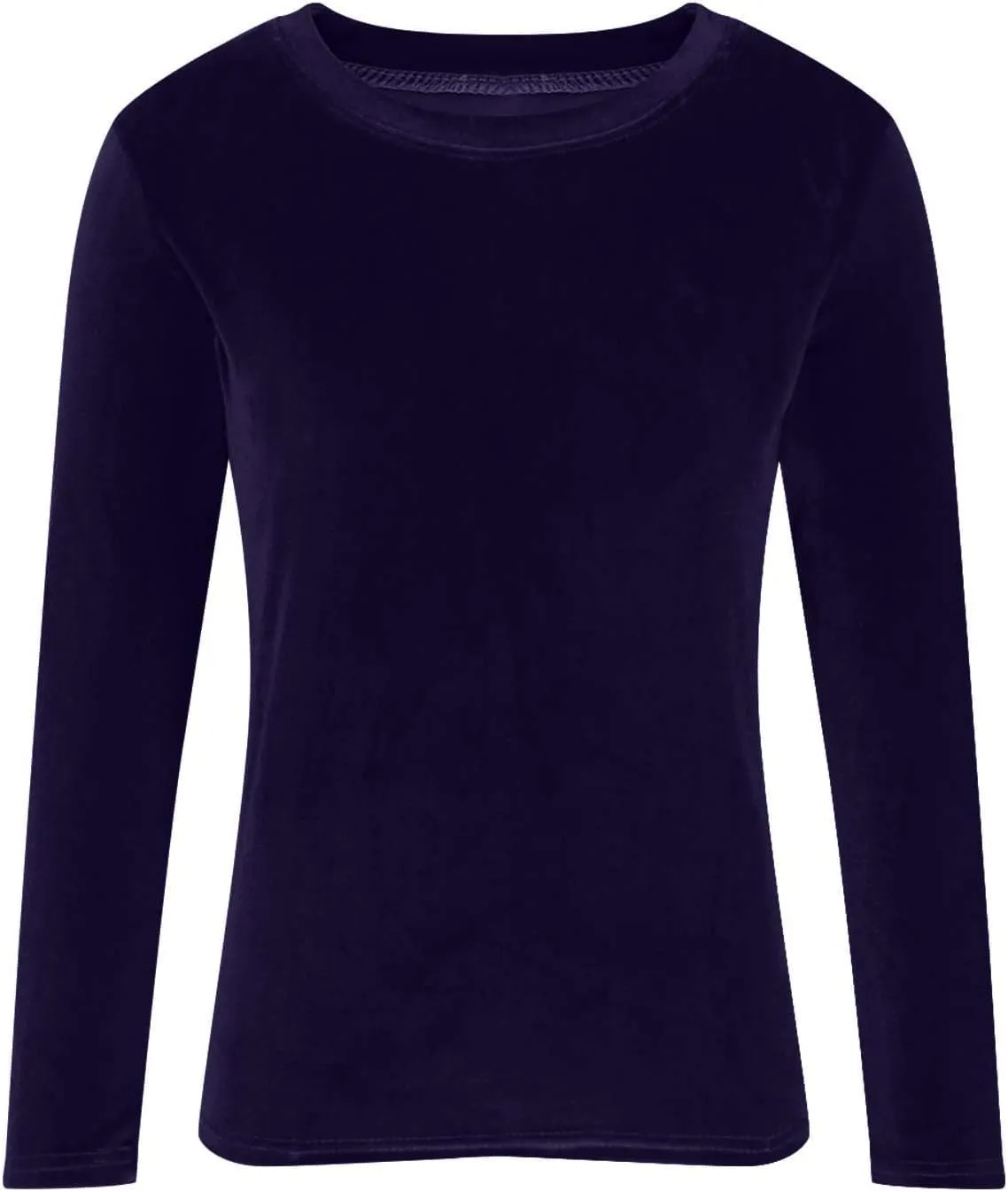 Velvet Tops for Women Long Sleeve Crewneck Soft Velvet Blouse Lightweight Casual Fashion Tshirts