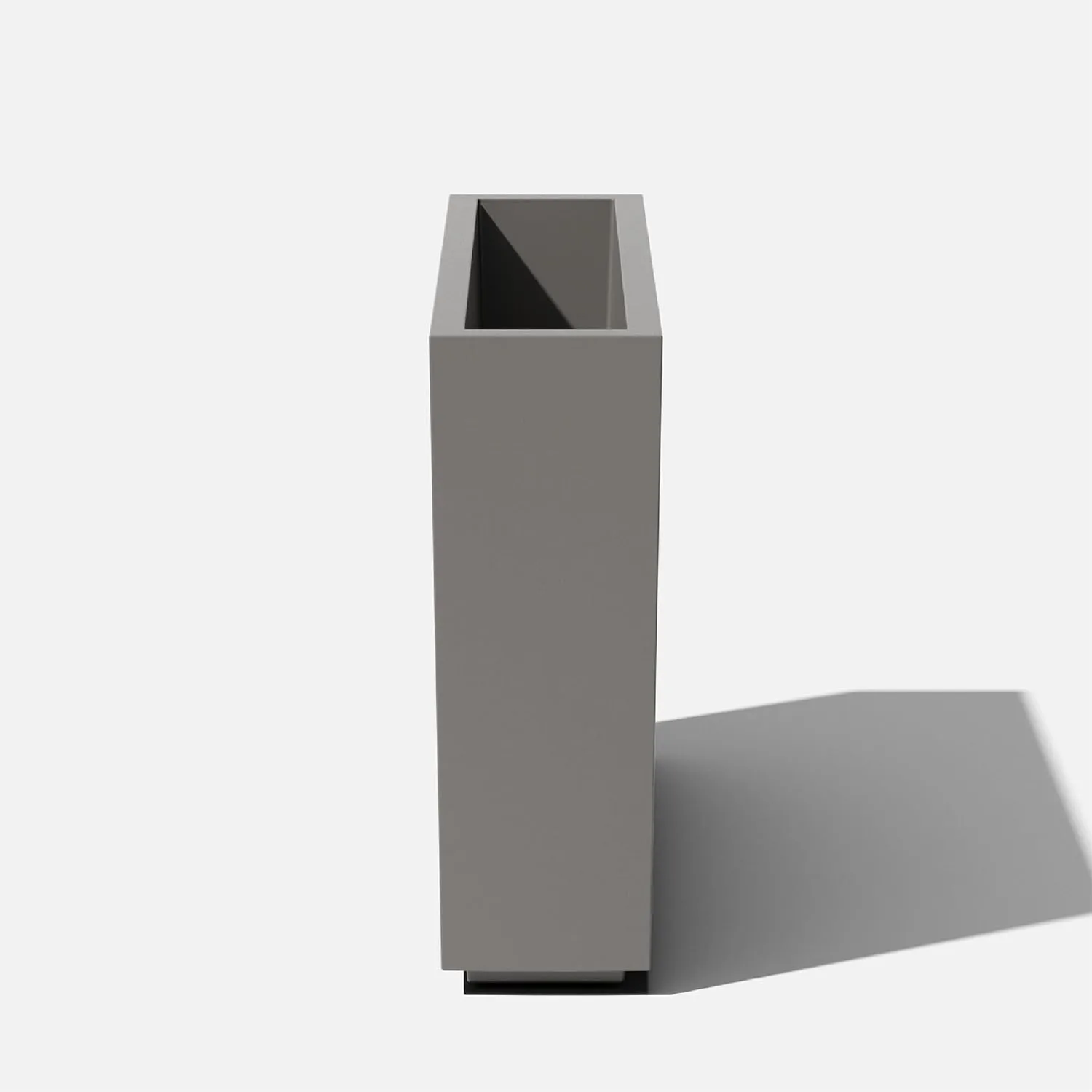Veradek Block Series Span Plastic Planter - Tall Rectangular Planter for Indoor or Outdoor Patio/Porch, Gray, 30" in Height, 10" in Width, 38" in Length