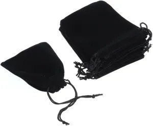 VERDANVERSE 10Pcs Drawstring present Bags for Wedding Favors Jewelry Pouches Candy Storage Elegant Black Organza Design for Sweets Chocolates and