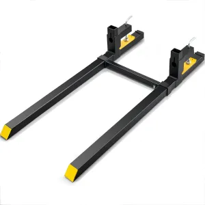 VEVOR 60" 2000lbs Heavy Duty Pallet Forks with Adjustable Stabilizer Bar for Loader Bucket Skid Steer Tractor, Black