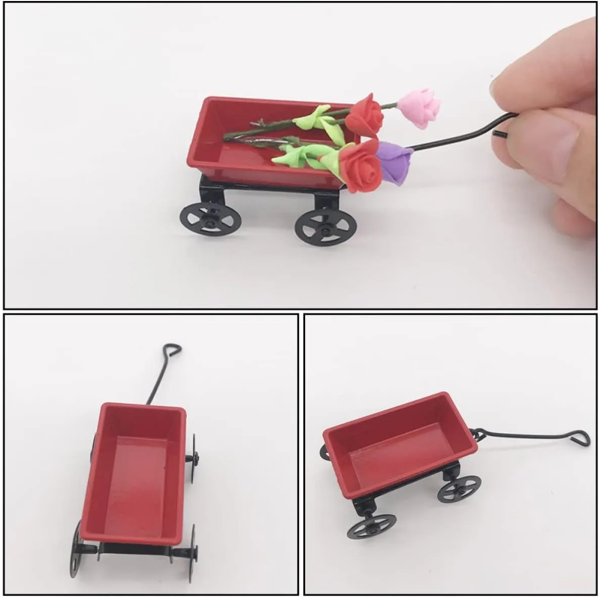 VICASKY 2sets Dollhouse Micro Landscape Decoration Fairy Garden Ornament Mini Scene Accessory for DIY Projects and Photo Props 2pcs*2