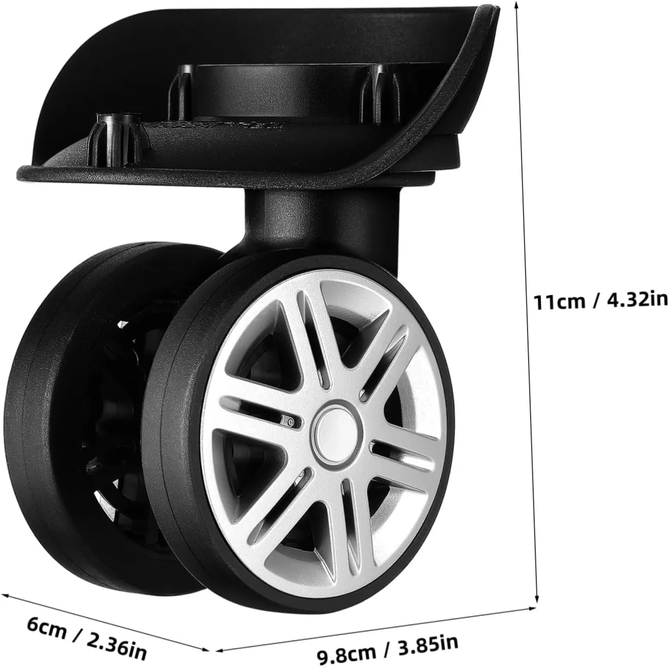 VICASKY 2sets Replacement Luggage Wheels Wheels for Suitcase Detachable Casters for Luggage Strong Quiet Abs Material 4pcs*2