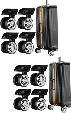 VICASKY 2sets Replacement Luggage Wheels Wheels for Suitcase Detachable Casters for Luggage Strong Quiet Abs Material 4pcs*2