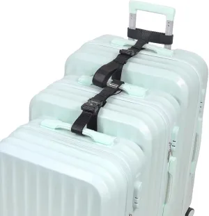 Vigorport Luggage Straps, Straps for Suitcase, Add A Bag Stretchable Attachment Accessories for Connect Your 3 Luggage Together (Black, 1.25" Width)