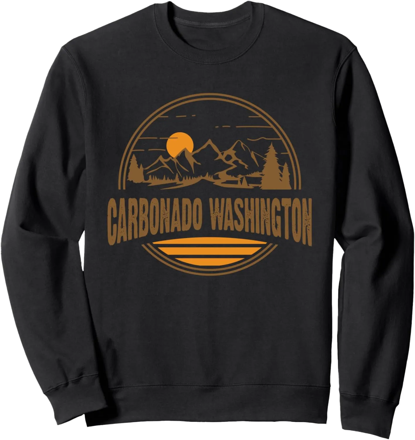 Vintage Carbonado, Washington Mountain Hiking Print Sweatshirt