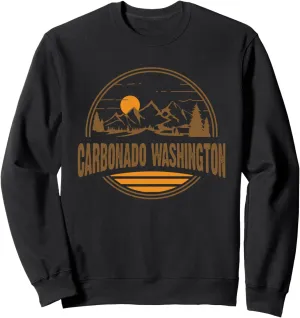 Vintage Carbonado, Washington Mountain Hiking Print Sweatshirt