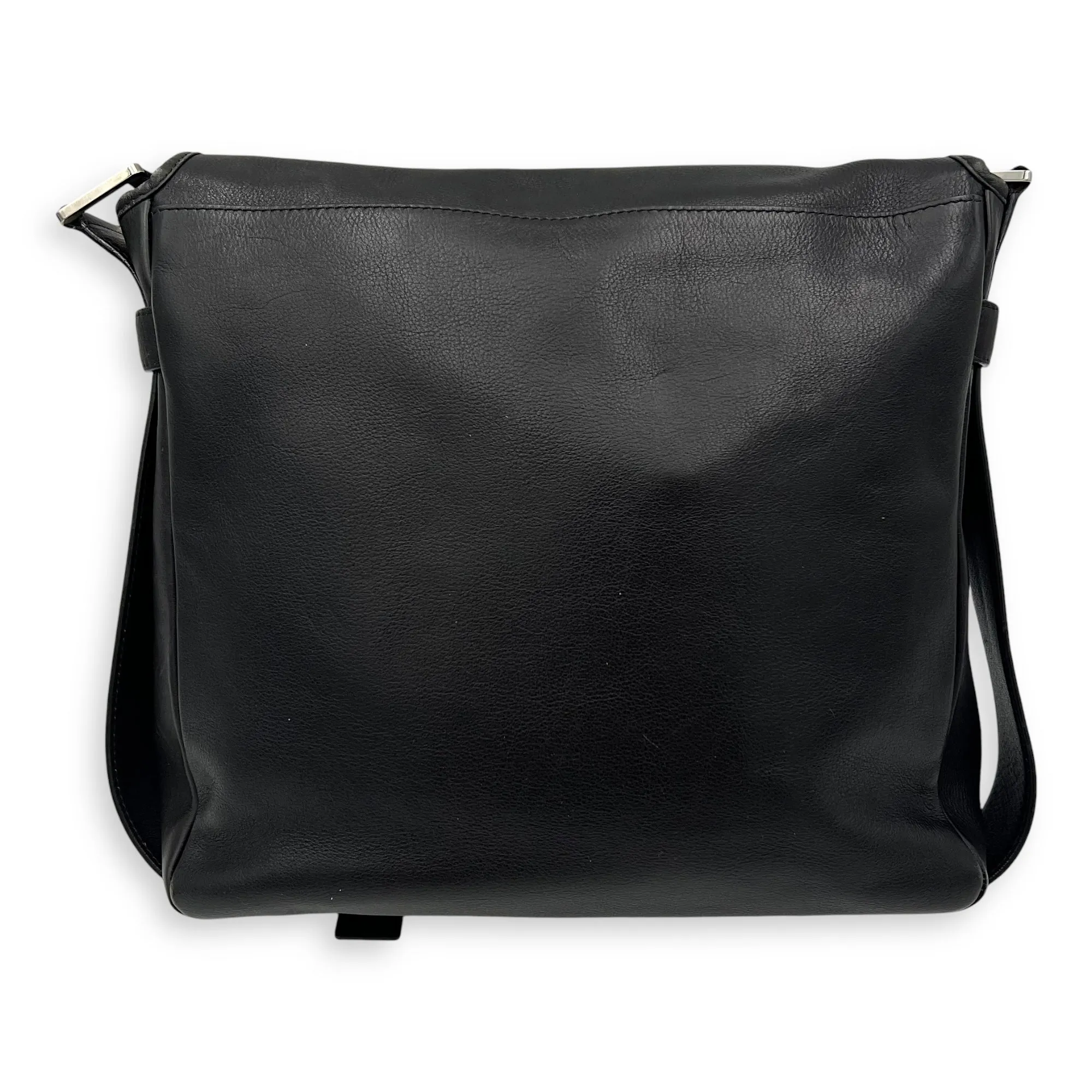 Vintage Crossbody Bag Black in Calfskin, Silver hardware