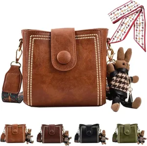 Vintage Fashion Bag with Adjustable Wider Shoulder Strap, Vintage Bucket Bag, Mini Crossbody Bags for Women