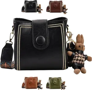Vintage Fashion Bag With Adjustable Wider Shoulder Strap, Vintage Small Water Bucket Bag, Vintage Fashion Crossbody Bag