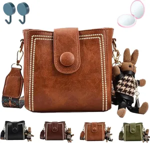 Vintage Fashion Bag With Adjustable Wider Shoulder Strap,Vintage Retro Small Water Bucket Bag,Crossbody Bags for Women