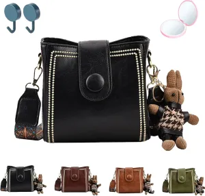 Vintage Fashion Bag With Adjustable Wider Shoulder Strap,Vintage Retro Small Water Bucket Bag,Crossbody Bags for Women